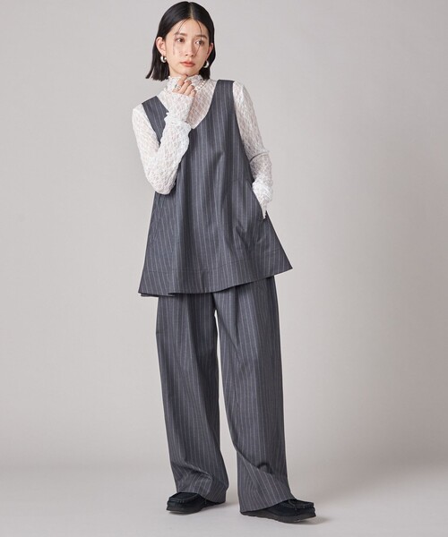 SHIPS(シップス)の「SHIPS NINE CASE:〈手洗い可能〉ストライプ チュニック(チュニック・レディース・グレー・ONE SIZE)」の3枚目の写真