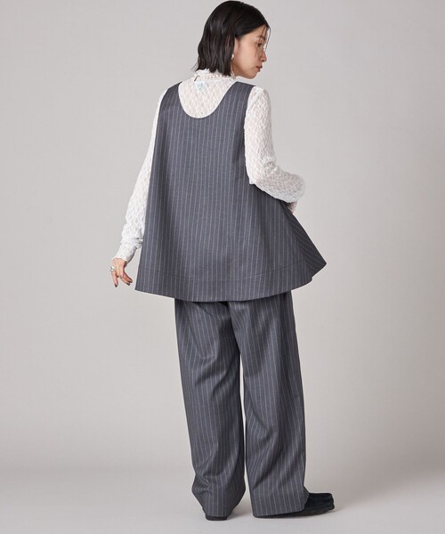 SHIPS(シップス)の「SHIPS NINE CASE:〈手洗い可能〉ストライプ チュニック(チュニック・レディース・グレー・ONE SIZE)」の7枚目の写真