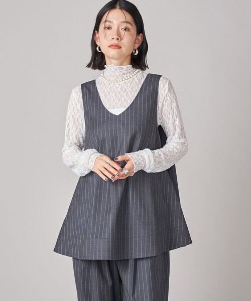 SHIPS(シップス)の「SHIPS NINE CASE:〈手洗い可能〉ストライプ チュニック(チュニック・レディース・グレー・ONE SIZE)」の10枚目の写真