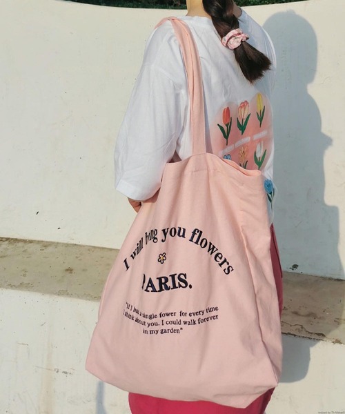 VIBGYOR(ヴィブジョー)の「Liaa/ロゴ刺繍 トートバッグ A18380(トートバッグ・レディース・ピンク/ホワイト/パープル/ブルー/ベージュ・FREE)」の6枚目の写真