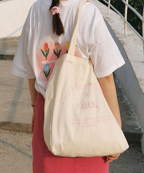 VIBGYOR(ヴィブジョー)の「Liaa/ロゴ刺繍 トートバッグ A18380(トートバッグ・レディース・ピンク/ホワイト/パープル/ブルー/ベージュ・FREE)」の11枚目の写真