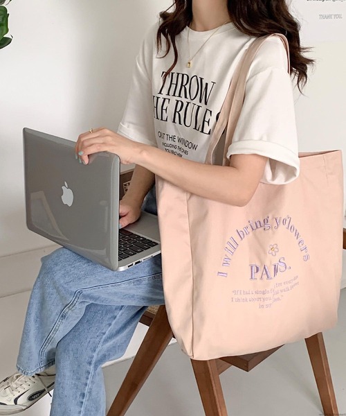 VIBGYOR(ヴィブジョー)の「Liaa/ロゴ刺繍 トートバッグ A18380(トートバッグ・レディース・ピンク/ホワイト/パープル/ブルー/ベージュ・FREE)」の21枚目の写真