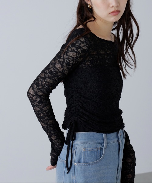 FREE'S MART（フリーズマート）の「◆サイドドロストレースカットソー（Tシャツ/カットソー・レディース・グレー/ブラック/ホワイト/ボルドー・FREE）」の3枚目の写真