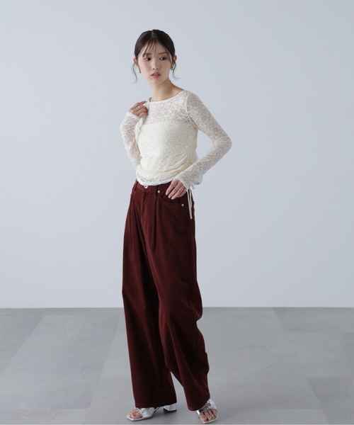 FREE'S MART（フリーズマート）の「◆サイドドロストレースカットソー（Tシャツ/カットソー・レディース・グレー/ブラック/ホワイト/ボルドー・FREE）」の17枚目の写真