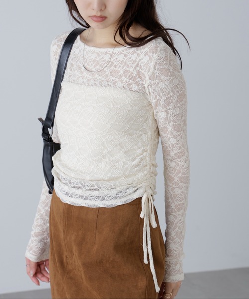 FREE'S MART（フリーズマート）の「◆サイドドロストレースカットソー（Tシャツ/カットソー・レディース・グレー/ブラック/ホワイト/ボルドー・FREE）」の11枚目の写真