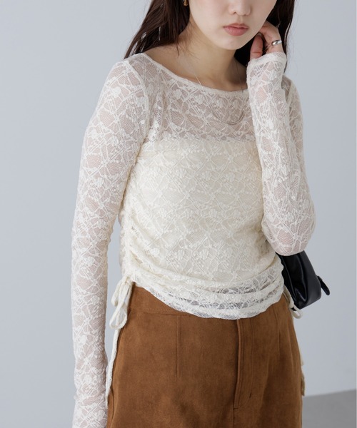 FREE'S MART（フリーズマート）の「◆サイドドロストレースカットソー（Tシャツ/カットソー・レディース・グレー/ブラック/ホワイト/ボルドー・FREE）」の12枚目の写真