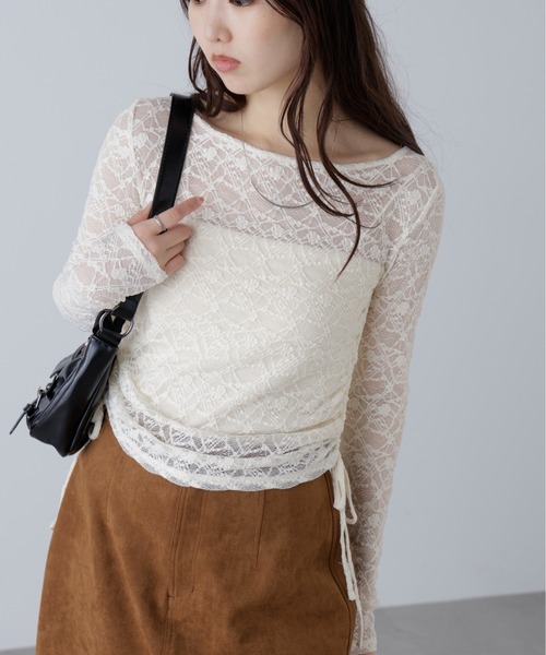 FREE'S MART（フリーズマート）の「◆サイドドロストレースカットソー（Tシャツ/カットソー・レディース・グレー/ブラック/ホワイト/ボルドー・FREE）」の13枚目の写真