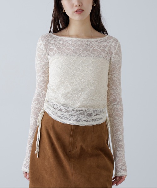 FREE'S MART（フリーズマート）の「◆サイドドロストレースカットソー（Tシャツ/カットソー・レディース・グレー/ブラック/ホワイト/ボルドー・FREE）」の16枚目の写真