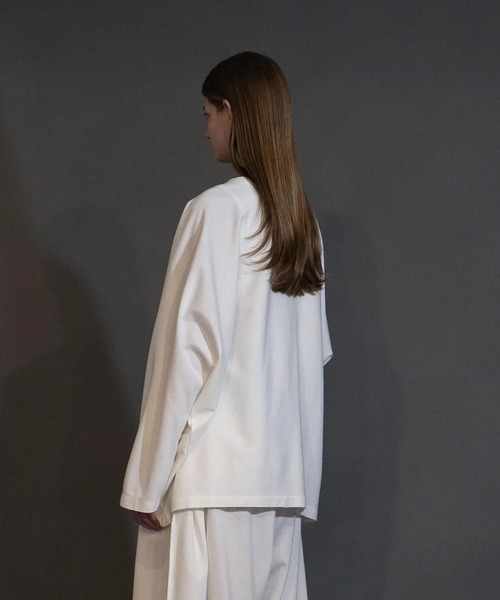 my beautiful landlet(マイビューティフルランドレット)の「【my beautiful landlet】 PONTE KNIT FRONT ZIP PULLOVER(その他トップス・メンズ・ホワイト/ブラック/カーキ/グレー・0/1)」の6枚目の写真