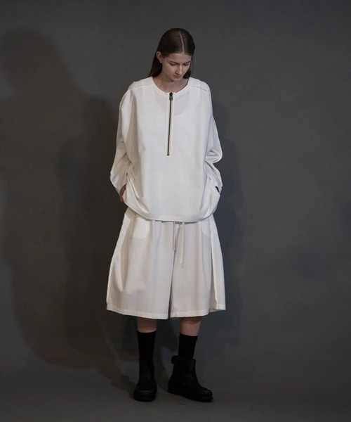 my beautiful landlet(マイビューティフルランドレット)の「【my beautiful landlet】 PONTE KNIT FRONT ZIP PULLOVER(その他トップス・メンズ・ホワイト/ブラック/カーキ/グレー・0/1)」の7枚目の写真