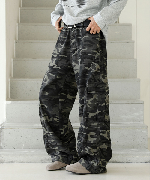 neos（ネオス）の「【neos】ルーズシルエット 迷彩 カモフラージュ カーブ ワイド カーゴ パンツ（カーゴパンツ・メンズ・カモフラージュ・MEDIUM/LARGE/X-LARGE）」の3枚目の写真