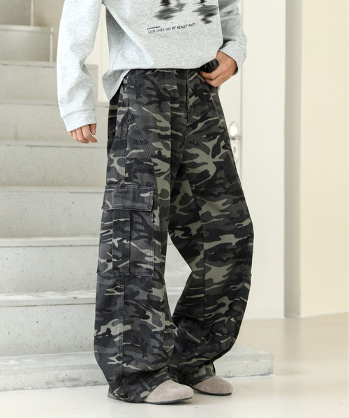 neos（ネオス）の「【neos】ルーズシルエット 迷彩 カモフラージュ カーブ ワイド カーゴ パンツ（カーゴパンツ・メンズ・カモフラージュ・MEDIUM/LARGE/X-LARGE）」の9枚目の写真