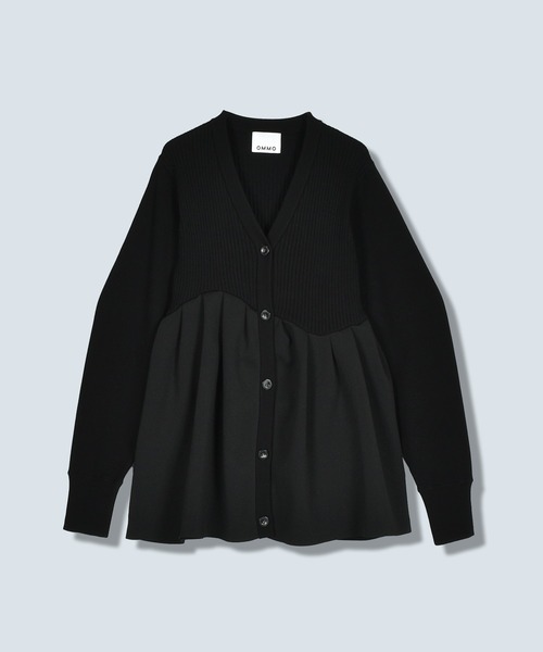 【OMMO】TUCK FLARE KNIT CD ブラック TUCK FLARE KNIT CD（カーディガン/ボレロ）｜OMMO（オーエムエムオー