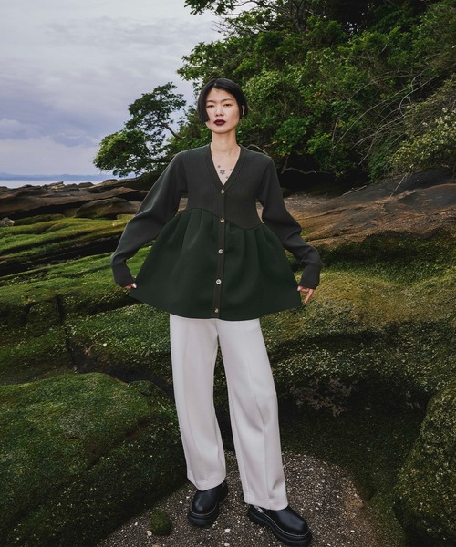 トップス OMMO TUCK FLARE KNIT CD TUCK FLARE KNIT CD（カーディガン/ボレロ）｜OMMO（オーエムエムオー