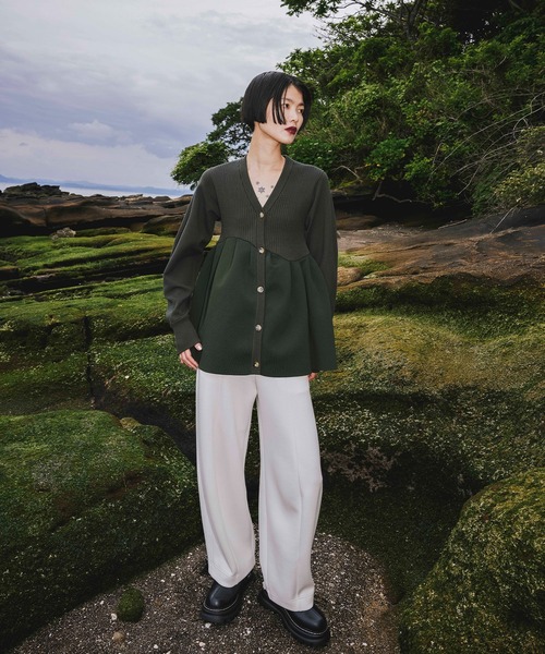 TUCK FLARE KNIT CD（カーディガン/ボレロ）｜OMMO（オーエムエムオー