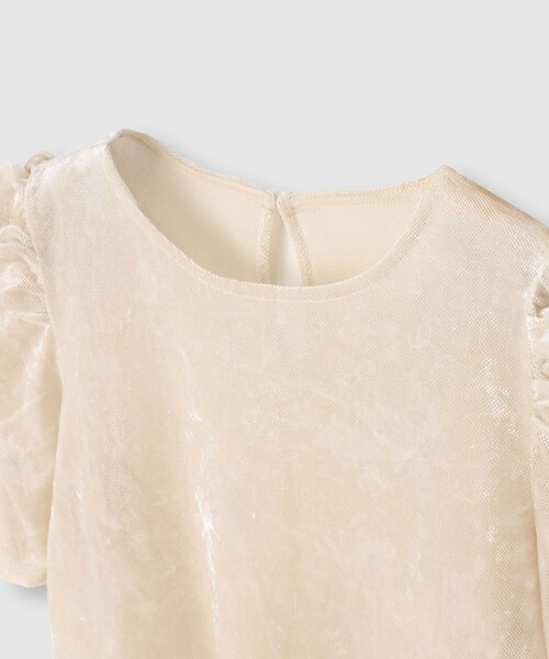 LOULOU WILLOUGHBY デザインカットソー LOULOU WILLOUGHBY】ベロア半袖プルオーバー（Tシャツ