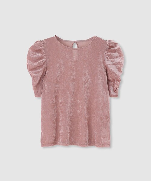 LOULOU WILLOUGHBY】ベロア半袖プルオーバー（Tシャツ/カットソー