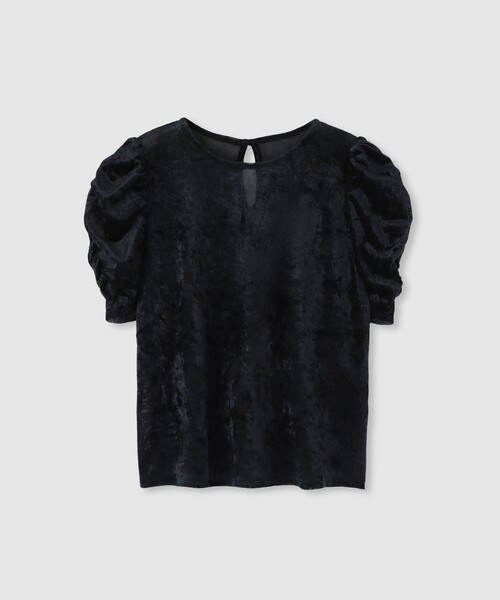 LOULOU WILLOUGHBY デザインカットソー LOULOU WILLOUGHBY】ベロア半袖プルオーバー（Tシャツ