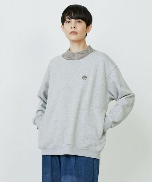 FRAPBOIS（フラボア）の「リブネックスウェット（スウェット・レディース・グレー/ブラック・1/2）」の2枚目の写真