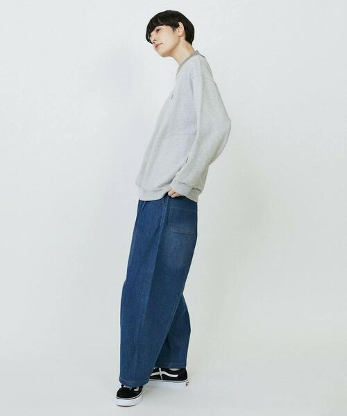 FRAPBOIS（フラボア）の「リブネックスウェット（スウェット・レディース・グレー/ブラック・1/2）」の3枚目の写真