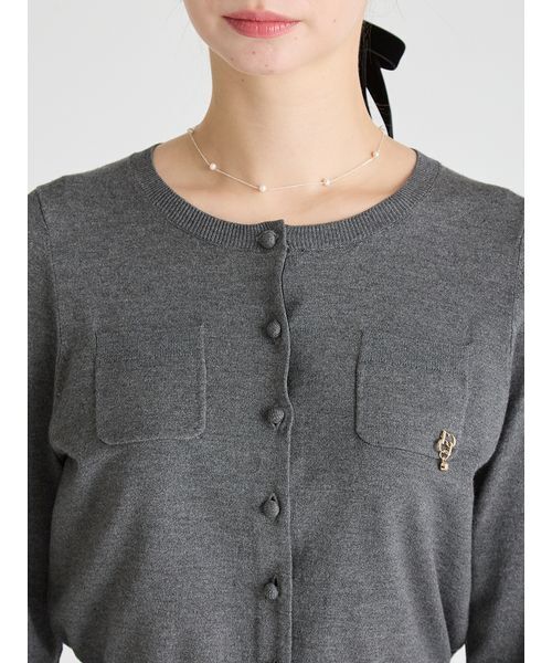CELFORD（セルフォード）チャームポケットカーディガン　グレー チャームポケットカーディガン（ルームウェア/パジャマ