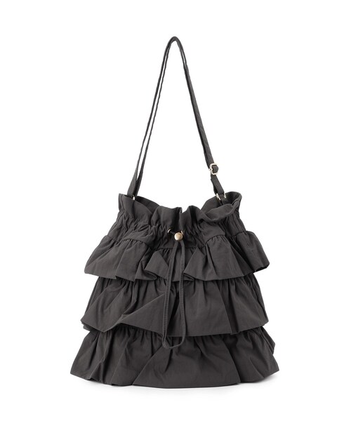 grove（グローブ）の「【撥水】ティアードドロストショルダー（ショルダーバッグ・レディース・ダークグレー/アイボリー/ブラック/ライトベージュ・00）」の14枚目の写真