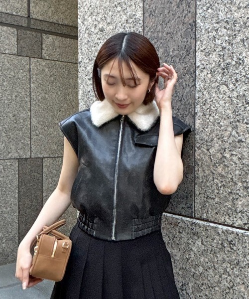 美品 スナイデル snidel ショートブルゾン ブラック SNIDEL（スナイデル）の「ショートブルゾン（ブルゾン）」 - WEAR