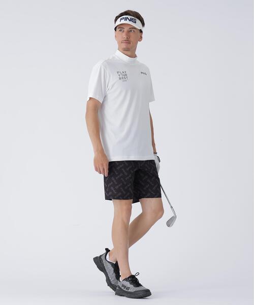 【ホワイト】サライテック半袖ハイネックシャツ <EARLY AUTUMN> (MENS) PING APPAREL】サライテック半袖ハイネックシャツ ＜EARLY AUTUMN