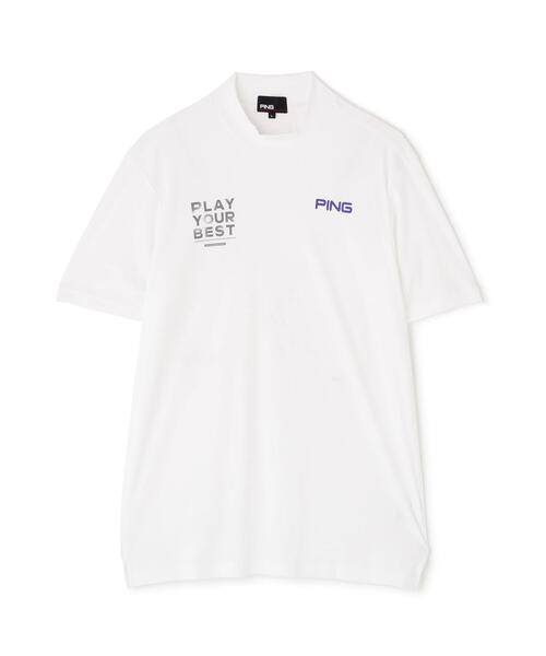 【ホワイト】サライテック半袖ハイネックシャツ <EARLY AUTUMN> (MENS) PING APPAREL】サライテック半袖ハイネックシャツ ＜EARLY AUTUMN