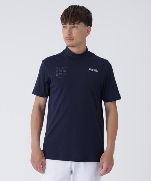 【グレー】サライテック半袖ハイネックシャツ <EARLY AUTUMN> (MENS) PING APPAREL｜サライテック半袖ハイネックシャツ <EARLY AUTUMN