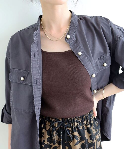 le.coeur blanc(ルクールブラン)の「2WAYニットタンク(ニット/セーター・レディース・ゴールド/ダークブラウン/オフホワイト/シルバー/ブラック・38)」の3枚目の写真