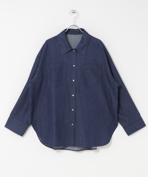 SENSE OF PLACE by URBAN RESEARCH（センスオブプレイスバイアーバンリサーチ）の「ポケットツキワイドスリーブシャツ（シャツ/ブラウス・レディース・ブラウン/キャメル/インディゴブルー・ONE）」の18枚目の写真