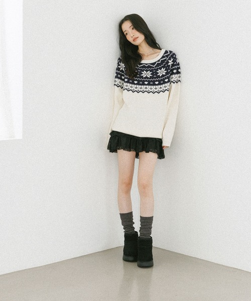 Heather（ヘザー）の「レース切り替えフリルミニスカート　590759（スカート・レディース・ブラック/オフホワイト/ブラウン・S/M）」の10枚目の写真