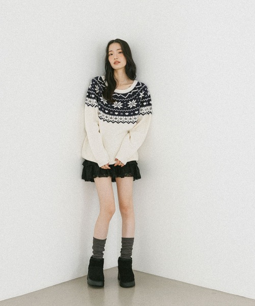 Heather（ヘザー）の「レース切り替えフリルミニスカート　590759（スカート・レディース・ブラック/オフホワイト/ブラウン・S/M）」の11枚目の写真