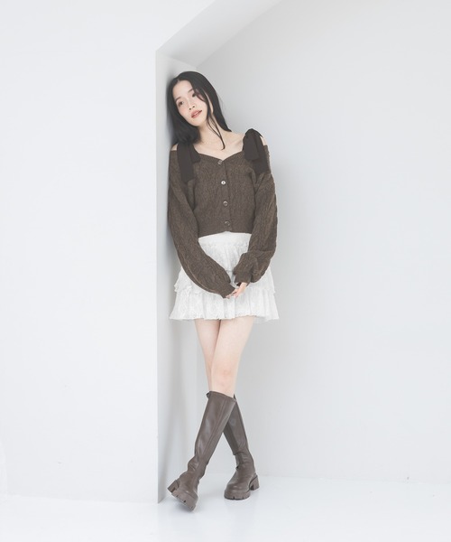 Heather（ヘザー）の「レース切り替えフリルミニスカート　590759（スカート・レディース・ブラック/オフホワイト/ブラウン・S/M）」の19枚目の写真