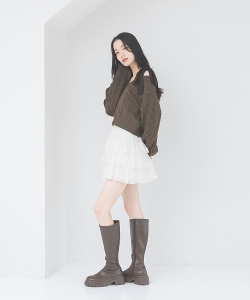 Heather（ヘザー）の「レース切り替えフリルミニスカート　590759（スカート・レディース・ブラック/オフホワイト/ブラウン・S/M）」の22枚目の写真