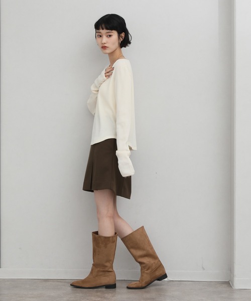 NOGLE(ノグル)の「【NOGLE/ノグル】ワッフルヘンリーネックトップス(Tシャツ/カットソー・レディース・アイボリー/ブラック/グレー/ブルー/ブラウン/ネイビー・FREE)」の22枚目の写真
