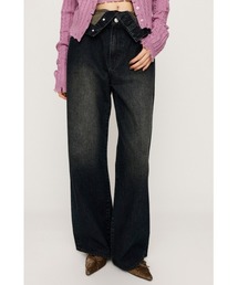 SLY | 【2025AW】LAYERED STRAIGHT DENIM PT レイヤード ストレート デニムパンツ(デニムパンツ)