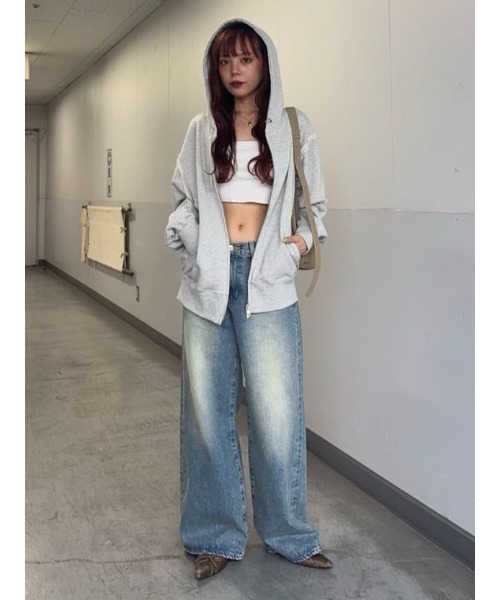 セール】LAYERED STRAIGHT DENIM PT レイヤード ストレート デニム