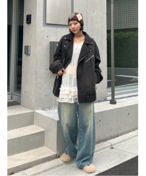 LAYERED STRAIGHT DENIM PT レイヤード ストレート デニムパンツ