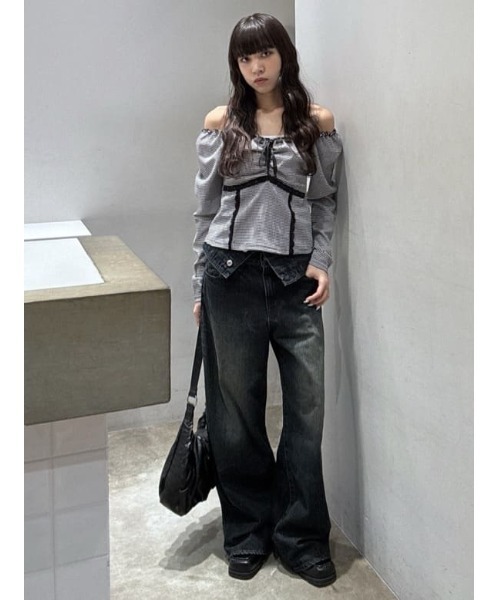 LAYERED STRAIGHT DENIM PT レイヤード ストレート デニムパンツ