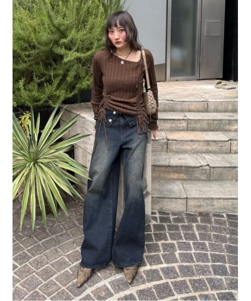 LAYERED STRAIGHT DENIM PT レイヤード ストレート デニムパンツ