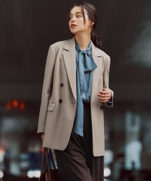 テーラードジャケット（ベージュ系・ウォッシャブル加工）ファッション