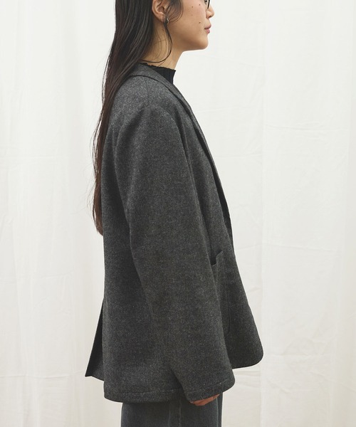 fig Ｌondon（フィグロンドン）の「_WOOL TWEED jacket（テーラードジャケット・レディース・グレー/ブラック・FREE）」の7枚目の写真
