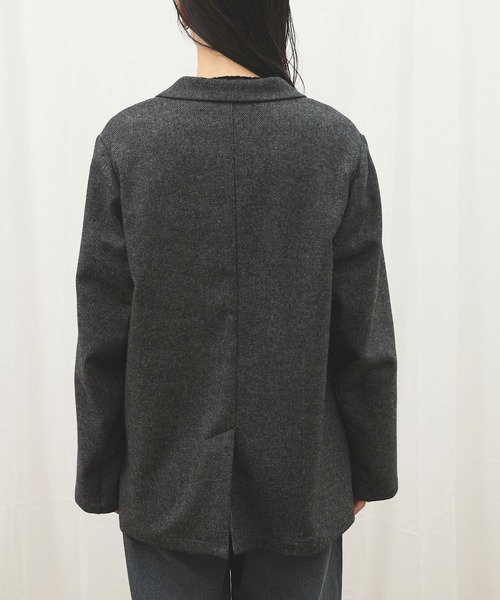 fig Ｌondon（フィグロンドン）の「_WOOL TWEED jacket（テーラードジャケット・レディース・グレー/ブラック・FREE）」の3枚目の写真