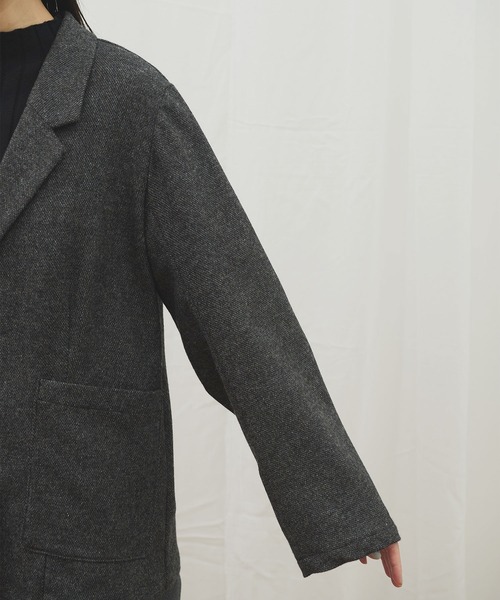 fig Ｌondon（フィグロンドン）の「_WOOL TWEED jacket（テーラードジャケット・レディース・グレー/ブラック・FREE）」の9枚目の写真