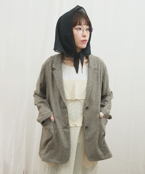 fig Ｌondon（フィグロンドン）の「_WOOL TWEED jacket（テーラードジャケット・レディース・グレー/ブラック・FREE）」の21枚目の写真