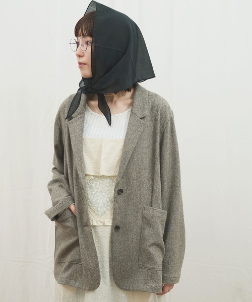 fig Ｌondon（フィグロンドン）の「_WOOL TWEED jacket（テーラードジャケット・レディース・グレー/ブラック・FREE）」の20枚目の写真