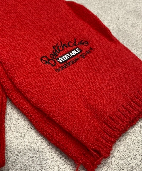 SHEPP（シープ）の「レタリング刺繍ニットマフラー（マフラー・レディース・アイボリー/レッド/グレー/ブラック/ベージュ・F）」の13枚目の写真