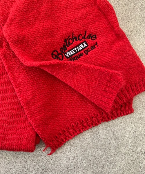 SHEPP（シープ）の「レタリング刺繍ニットマフラー（マフラー・レディース・アイボリー/レッド/グレー/ブラック/ベージュ・F）」の14枚目の写真